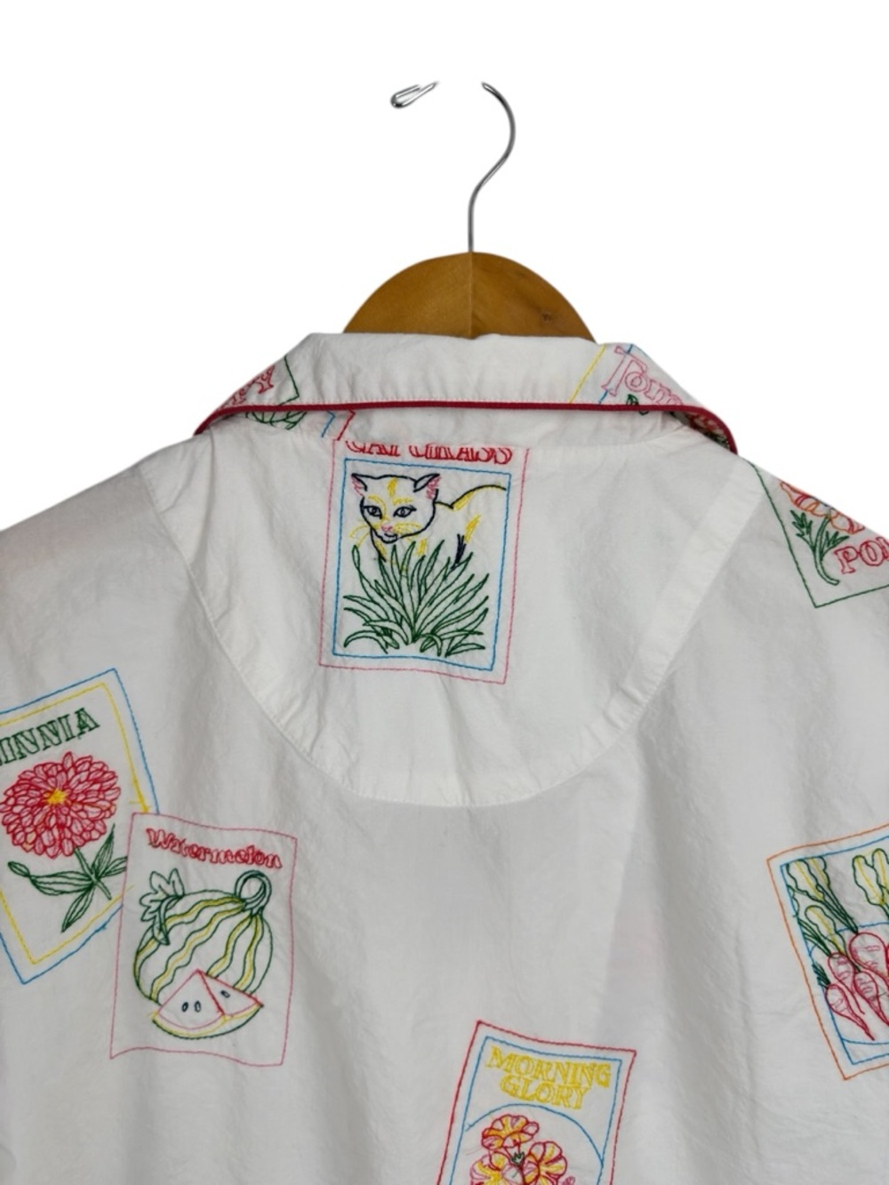 Printfresh Seed Packets Sleep Shirt Cloud Organic Cotton Button Down Nightgown L - Picture 9 of 16